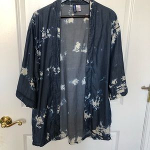 Shibori short sleeve kimono shirt